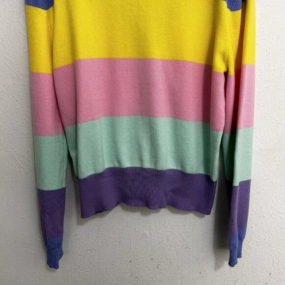 ENGLISH FACTORY Color Block V Neck Button Up Cardigan Multicolored Size L - Picture 7 of 9